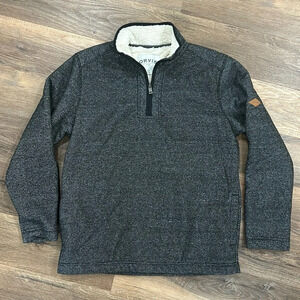 Orvis Men’s Fleece Lined Sherpa Quarter Zip in Black Size medium pullover